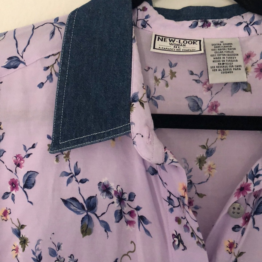 PLUS Floral Button Up Shirt